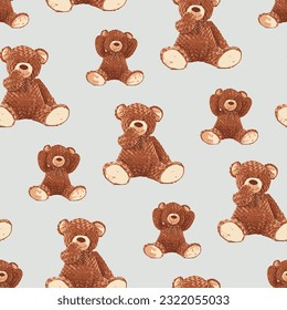 bear pattern in white background