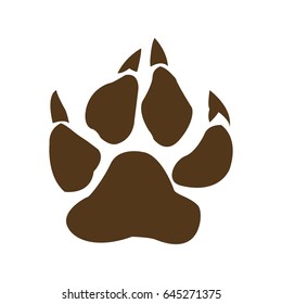 bear paw with claws vector illustration