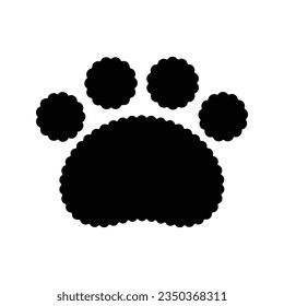 bear paw icon fluffy dog footprint cat kitten pet foot vector logo puppy symbol cartoon character illustration doodle clip art design