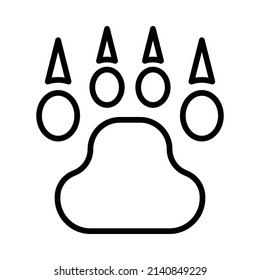 Bear Paw Icon. Line Art Style Design Isolated On White Background