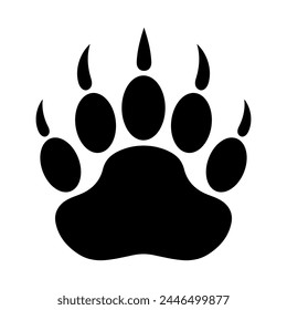 Bear Paw Symbol, Logo, Aufkleber Vektorillustration