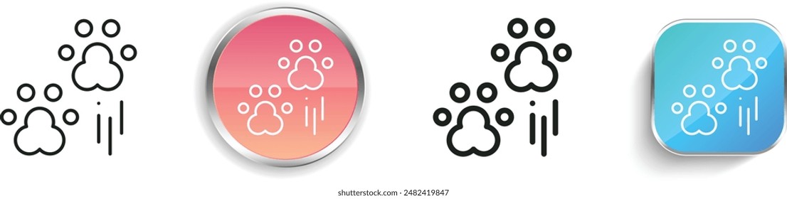 bear paw icon. Thin Linear, Regular and Button Style Design Isolated On White Background