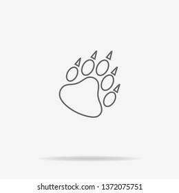 Bear paw icon. Vector concept illustration for design.