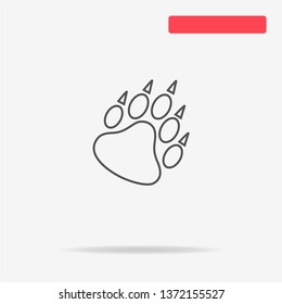 Bear paw icon. Vector concept illustration for design.