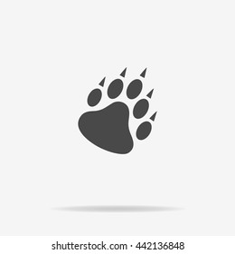 Bear paw icon. Vector concept illustration for design.