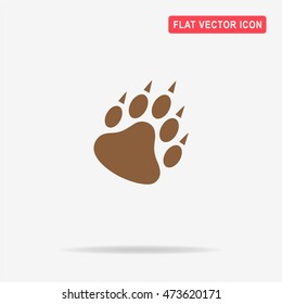 Bear paw icon. Vector concept illustration for design.