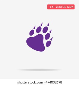 Bear paw icon. Vector concept illustration for design.