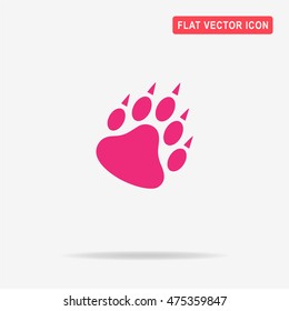 Bear paw icon. Vector concept illustration for design.