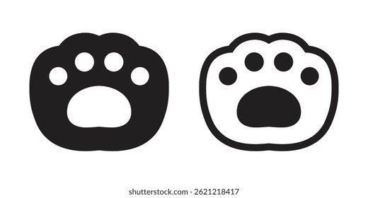 bear paw icon vector dog footprint cat kitten claw pet cartoon logo puppy symbol character illustration doodle clip art design