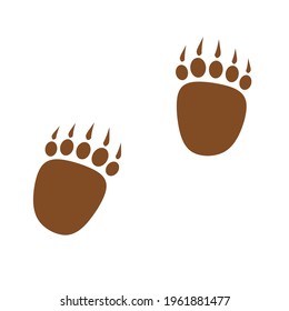 Bear paw. Isolated on white background. Vector illustration.