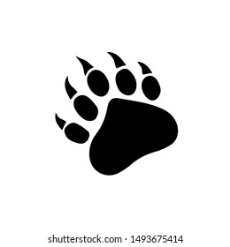 Bear paw isolated vector silhouette clipart.  Hand drawn black design for sublimation print, iron on. Motherhood t-shirt design. Strong mother.