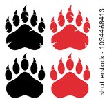 Bear Paw Logo Design Concept. Vector Collection Isolated On White Background