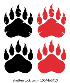 Bear Paw Logo Design Concept. Vector Collection Isolated On White Background svg