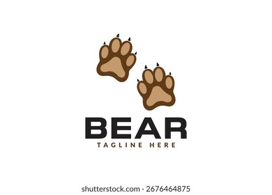 bear paw logo design. logo icon vector illustration silhouette