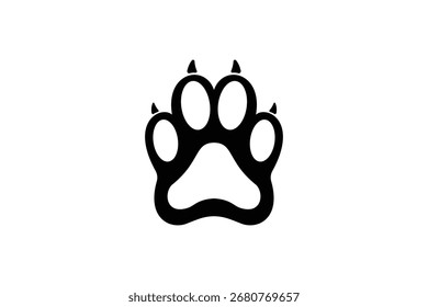 bear paw logo design. logo icon vector illustration silhouette	