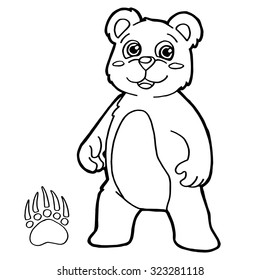 Bear Paw Print Coloring Page Vector Stock Vector (Royalty Free ...