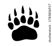 Bear paw print icon isolated on white background. Animal footprint symbol, Vector illustration