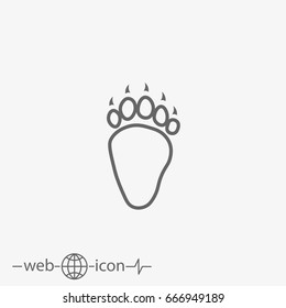 bear paw print vector icon