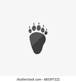 bear paw print vector icon