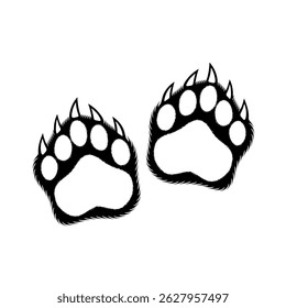Ilustración vectorial de impresión de pata de oso