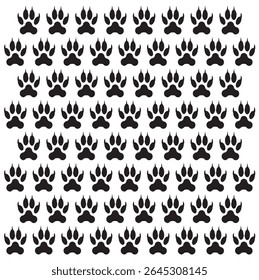bear paw print, wild animal paw print vector icon