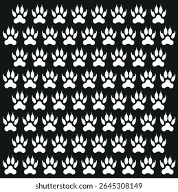 bear paw print, wild animal paw print vector icon