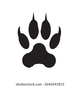 impressão de pata de urso, ícone de vetor de impressão de pata de animal selvagem