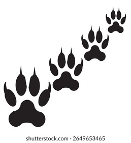 impressão de pata de urso, ícone de vetor de impressão de pata de animal selvagem