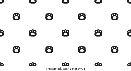 Bear Paw Seamless Pattern Dog Vector Polar Bear Footprint Scarf Isolated Cartoon Repeat Background Tile Wallpaper Doodle Illustration Design