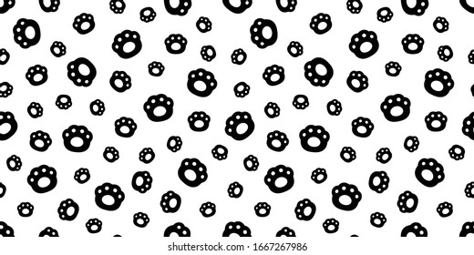 bear paw seamless pattern dog footprint polar vector french bulldog cartoon icon repeat wallpaper scarf isolated tile background doodke illustration design