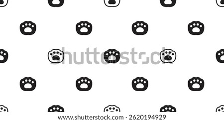 bear paw seamless pattern polar dog cat footprint pet vector puppy kitten cartoon doodle gift wrapping paper repeat wallpaper tile background scarf isolated illustration design