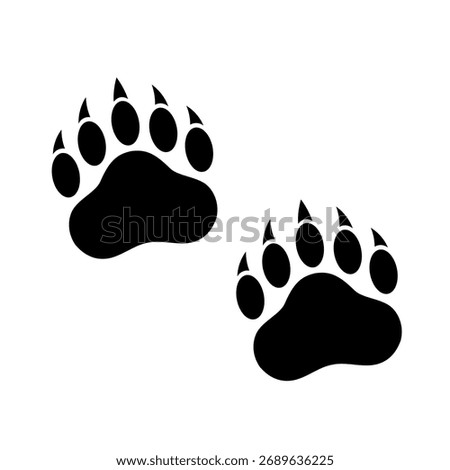 Bear Paw silhouette print. Vector image