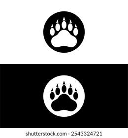 Bear Paw silhouette. Vector image