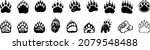 Bear Paw Silhouettes Set,Bear Claw  Vector Image
