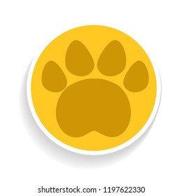 Bear paw. Vector illustration. Honey logo.