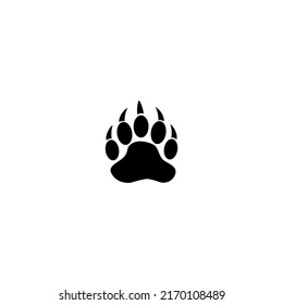 Bear paw vector illustration for an icon, symbol or logo. bear paw silhouette