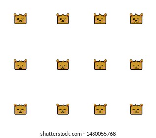 bear, pet emoticon or smile icon for user interface