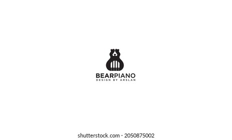 Bear Piano Logo - Symbol of Piano Concept Logo. 