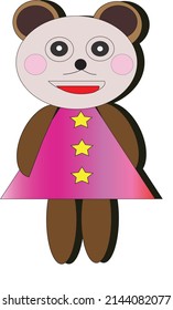 oso en vector de vestimenta rosa
