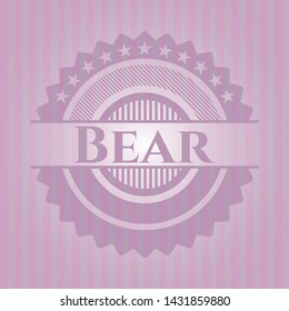 Bear pink emblem. Retro. Vector Illustration. Detailed.