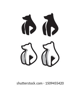bear play button logo icon vector