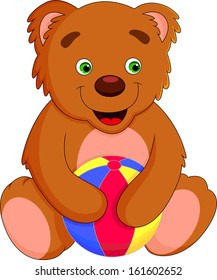 bear playing with ball