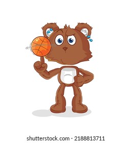 the bear playing basket ball mascot. cartoon vector