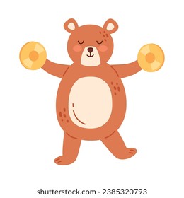 bear playing music instrument vector isolated