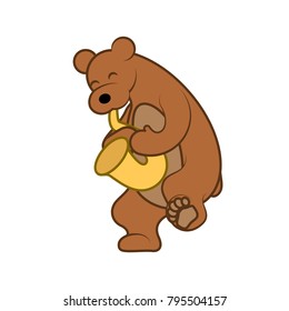 Bear is playing a musical instrument saxophone vector illustration