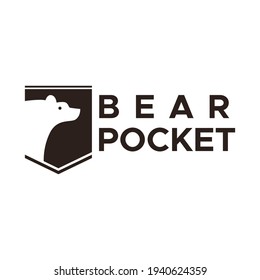 Bear pocket. business logo vector design illustration idea for company or website 