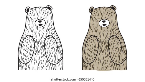 Bear Polar bear doodle vector illustration