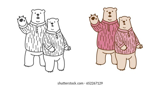 Bear polar bear Hello vector illustration