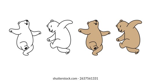 Bear polar icon vector dancing dance teddy pet cartoon character logo symbol illustration clip art isolated