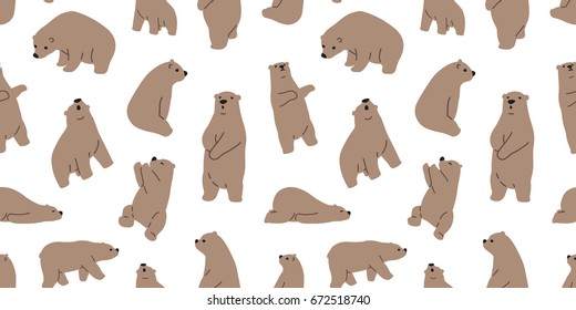 Bear polar bear illustration icon seamless pattern background wallpaper